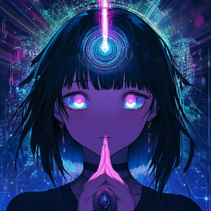 Innovative visual capturing the enigmatic and mysterious nature of anime conspiracy theories