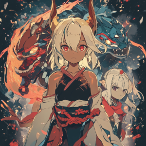 Exclusive illustration for anime character development merging traditional art with modern digital effects.