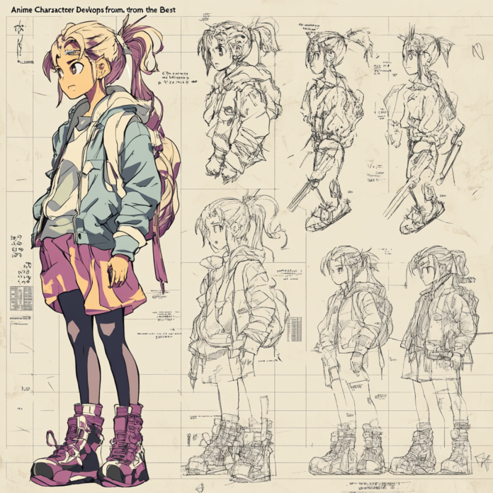 Exclusive illustration for anime character development showcasing a harmonious fusion of classic and modern elements.