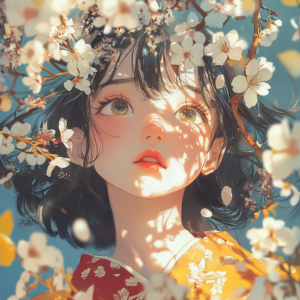 Exclusive illustration for anime creators interview showcasing a creative workspace and collaborative design.
