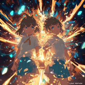 Exclusive illustration for anime plot hole analysis featuring abstract design and symbolic elements.