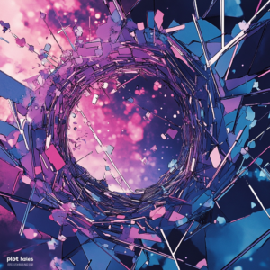 Abstract intro image for anime plot holes analysis with interconnected geometric elements.