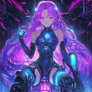 Intro image for anime streaming showcasing modern digital elements and vibrant colors.