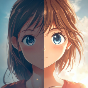 Intro image comparing anime and western animation with dynamic split-screen visuals.