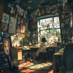 Hidden gems fan culture illustration depicting animated characters at a lively fan convention.