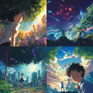 Review illustration showing split-screen critical analysis with cinematic scenes and analytical graphics.