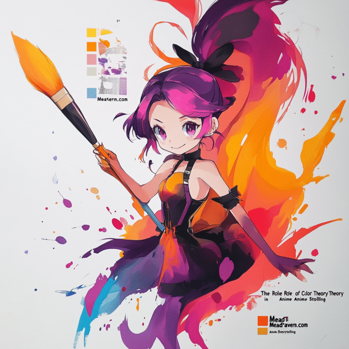 Featured brushstroke splashes revealing anime character silhouettes over a purple-to-orange gradient